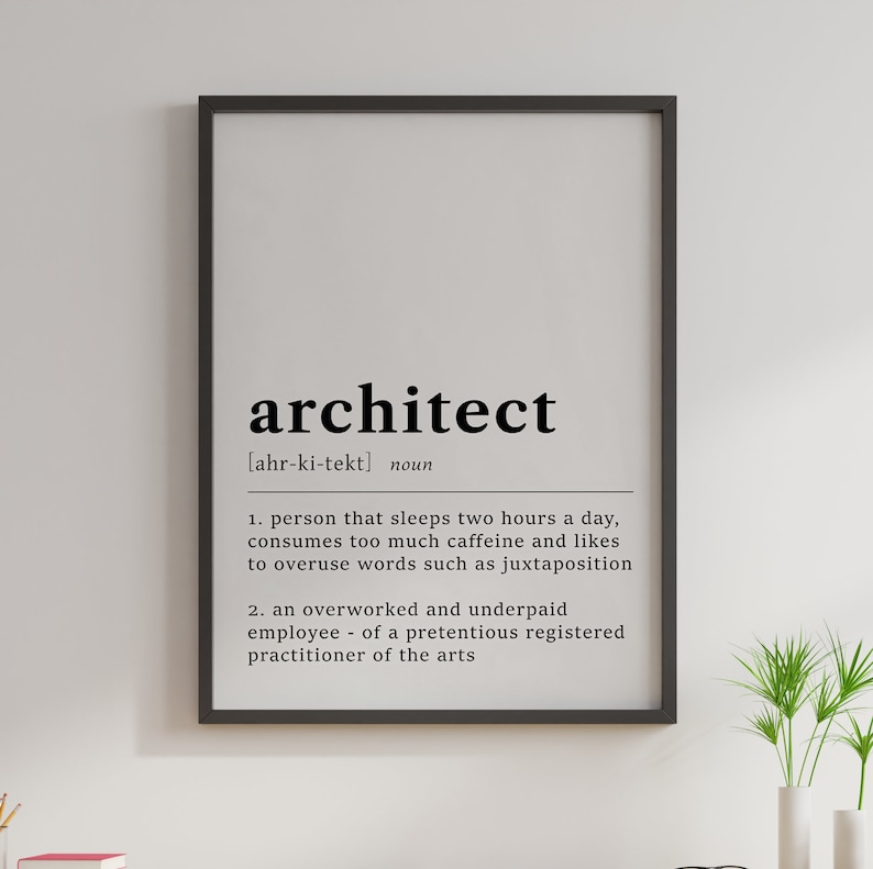 Definition eines Architekten Zitat Posterdruck Architektur Etsy