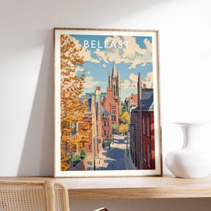 Belfast Poster, Northern Ireland Travel Print, UK City Wall Art, Belfast Travel Decor, Titanic Quarter Gift Art, European City Print