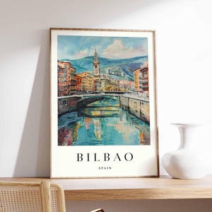 Bilbao Poster, Spain Print, Bilbao Wall Art, Guggenheim Museum Poster, Basque Country Print, Bilbao Skyline Art, Travel Poster