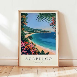 Acapulco Poster, Mexiko Reisedruck, Küstenwandkunst, Acapulco Reisedekor, Acapulco Beach Art, Südamerika Druck, Mexiko Reisekunst