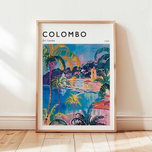 Colombo Poster, Sri Lanka Travel Print, South Asia Wall Art, Galle Face Green Decor, Capital City Gift, Colombo Print, Sri Lanka Travel Art