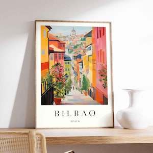 Bilbao Poster, Spain Print, Bilbao Wall Art, Guggenheim Museum Poster, Basque Country Print, Bilbao Skyline Art, Travel Poster