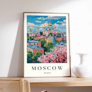 Moscow Poster, Russia Travel Print, Red Square Print, Moscow Wall Art, St. Basil&#39;s Cathedral Print, Eastern Europe Decor, Russia Travel Gift