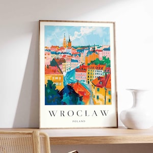 Wroclaw Poster, Poland Travel Print, Polish City Wall Art, Silesia Decor, Wroclaw Market Square Poster, Poland Print, Europe Travel Art