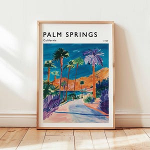 Palm Springs Poster, California Travel Print, Desert Wall Art, Mid-Century Modern Decor, Palm Springs Travel Gift, California Travel Art