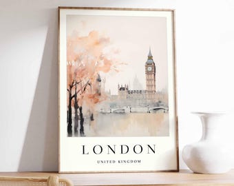 London Cityscape Poster: UK Travel Wall Art