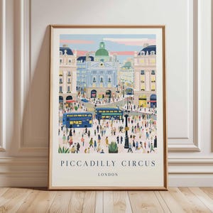 Piccadilly Circus Poster, London Travel Poster, Piccadilly Circus Wall Art, West End Print, UK Landmark Poster, British Culture Art