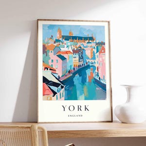 York Poster, England Travel Print, UK City Wall Art, North Yorkshire Decor, York Minster Print, York Travel Poster, UK Travel Art