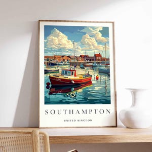 Southampton Poster, England Travel Print, UK City Wall Art, Hampshire Decor, Southampton Travel Poster, Southampton Print, UK Travel Art