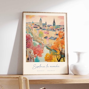 Rennes Poster, Frankreich Reisedruck, Kunstdruck Historisches Viertel, Frankreich Stadt Dekor, Bretagne Architektur Ansicht Kunst, Frankreich Reisegeschenk