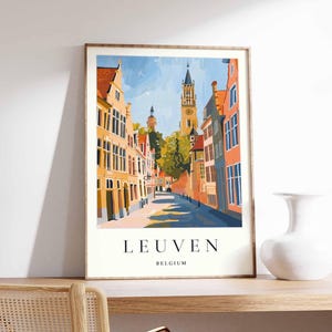 Plakat podróżniczy Leuven Belgia: Flamandzka architektura, sztuka