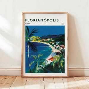 Florianopolis Poster, Brazil Travel Print, Island Wall Art, Santa Catarina Decor, Beach Gift, Florianopolis Print, Brazil Travel Art