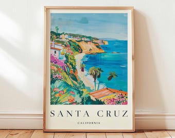 Plakat na promenadę Santa Cruz: Sztuka nadmorska w kalifornijskim mieście surferów