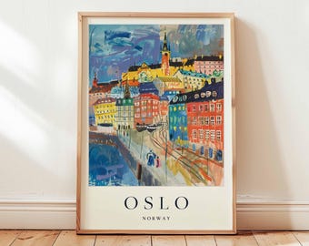 Oslo Norway Travel Poster: Modern Scandinavia Wall Art