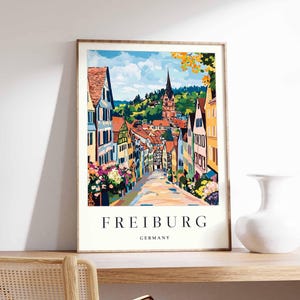 Freiburg Poster, Germany Travel Print, German Decor, Europe Travel Poster, European Wall Art, Freiburg Gift, Freiburg Travel Poster