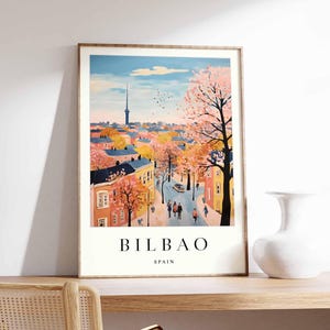 Bilbao Poster, Spain Print, Bilbao Wall Art, Guggenheim Museum Poster, Basque Country Print, Bilbao Skyline Art, Travel Poster