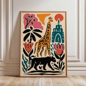 London Zoo Poster, London Travel Poster, Zoo Wall Art, Animal Print London, UK Travel Poster, British Wildlife Art, Regent&#39;s Park Decor