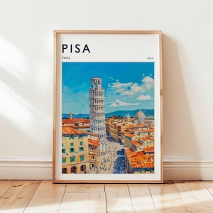 Pisa Poster, Italy Travel Print, European Wall Art, Leaning Tower Decor, Pisa Travel Gift, Cityscape Print, Italy Travel Art
