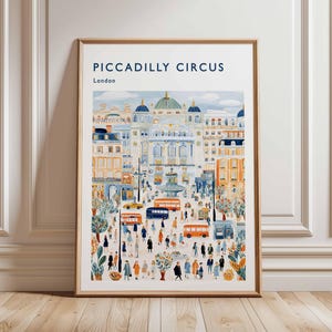 Piccadilly Circus Poster, London Travel Poster, Piccadilly Circus Wall Art, West End Print, UK Landmark Poster, British Culture Art