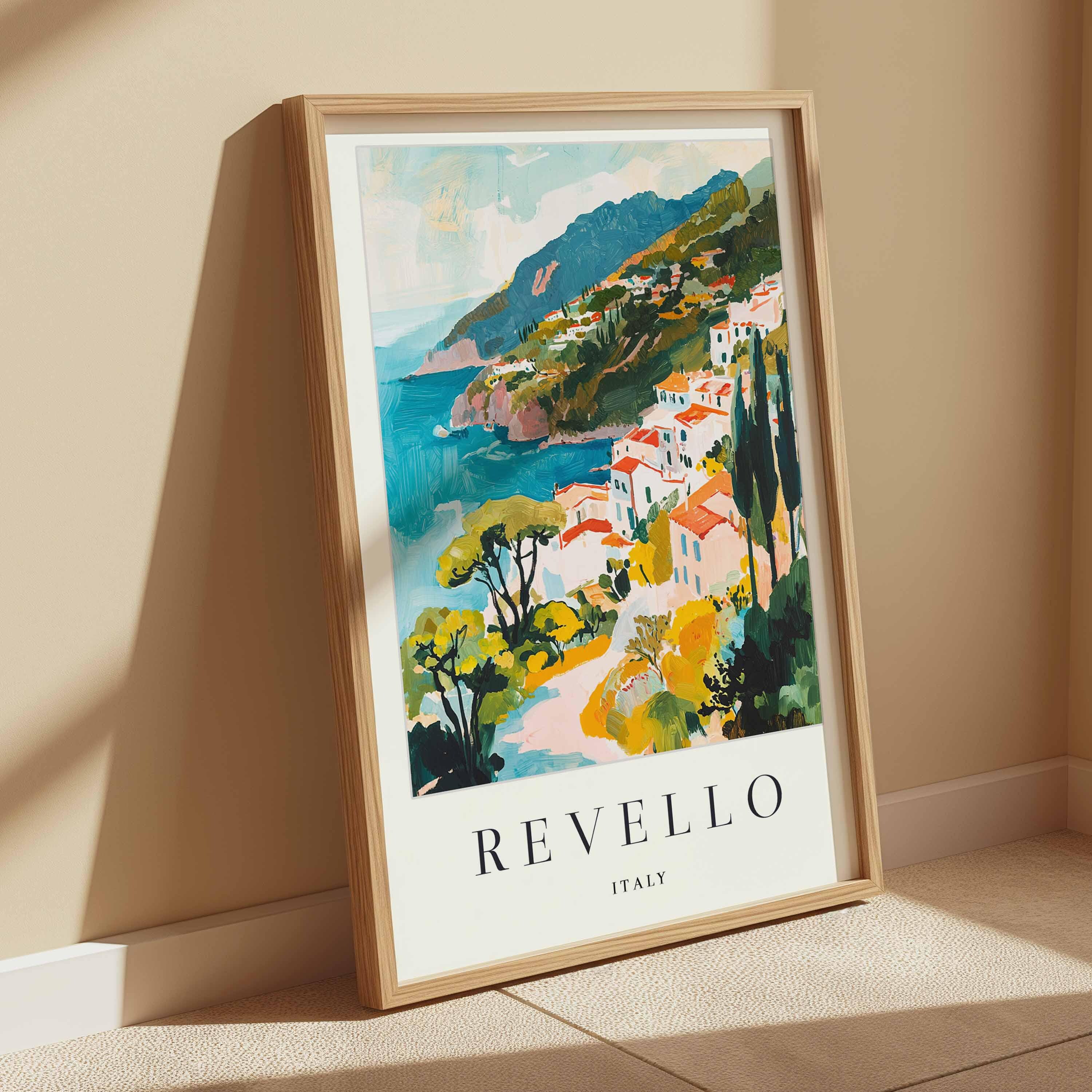 Revello Italy プリント：素朴なイタリアの村の旅行ポスター - Etsy 日本