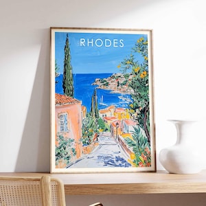 Rhodes Poster, Greece Poster, Rhodes Prints, Rhodes Wall Art, Rhodes Decor, Rhodes Art Print, Greek Island Poster, Rhodes Landscape