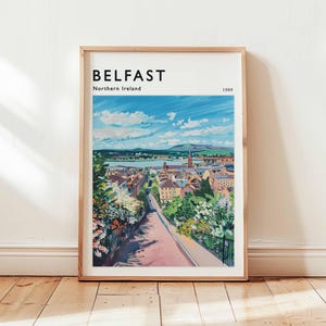 Belfast Poster, Northern Ireland Travel Print, UK City Wall Art, Titanic Decor, Travel Gift, Cityscape Print, Northern Ireland Travel Art