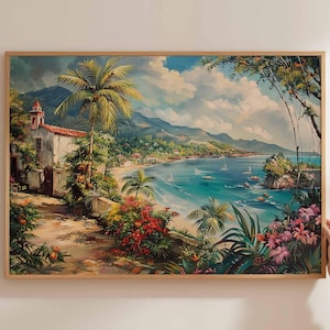Dominican Republic Poster, Caribbean Travel Print, Island Wall Art, Tropical Beach Decor, Dominican Republic Travel Art, Caribbean Poster