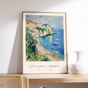 Brest Poster, Frankreich Reisedruck, Hafenstadt Kunstdruck, Frankreich Küstenwandkunst, Bretagne Maritime Szene Dekoration, Frankreich Reisegeschenk