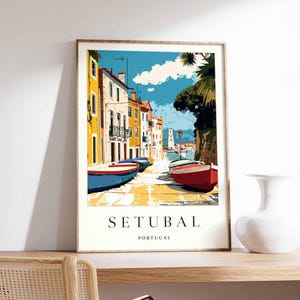 Setubal Poster, Portugal Travel Print, Portuguese Coastal Wall Art, Setubal Beach Poster, Portugal Travel Gift, Europe Travel Art