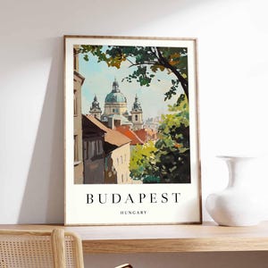 Budapest Poster, Hungary Print, Budapest Wall Art, Europe Poster, Travel Print, City Skyline Art, Budapest Decor, Danube River Print