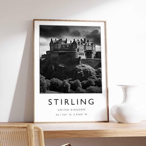 Stirling Poster, UK Poster, Stirling Wall Art, Stirling Print, Stirling Decor, Stirling Gift, Stirling Castle Poster, Stirling Artwork
