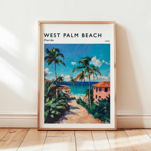 West Palm Beach Poster, Florida Travel Print, USA Wall Art, Coastal Decor, West Palm Beach Travel Gift, Beach Print, Florida Travel Art