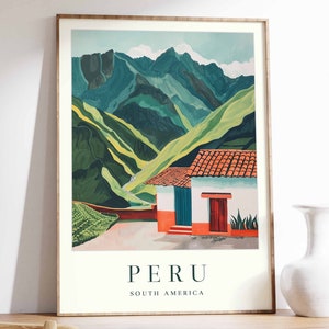 Poster de voyage au Pérou : Machu Picchu, Andes Impression artistique