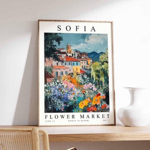 Sofia Flower Market Poster, Sofia Print, Bulgarian Floral Wall Art, Sofia Floral Decor, Botanical Poster, Bulgaria Print, Europe Travel Art