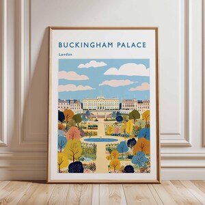 Buckingham Palace Poster, London Travel Poster, Royal Palace Wall Art, Buckingham Print, UK Landmark Poster, British Architecture
