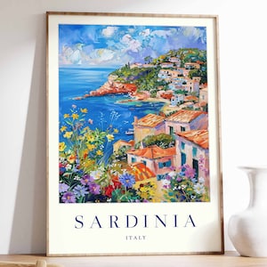 Sardinia Poster, Sardinia Travel Print, Italy Wall Art, Italian Travel Print, Coastal Decor, Sardinia Gift, Sardinia Travel Poster