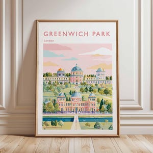 Greenwich Park Poster, London Travel Poster, Greenwich Wall Art, Royal Park Print, UK Nature Poster, British Landscape Art, London Decor