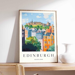 Affiche d'Édimbourg, impression d'Écosse, art mural d'Édimbourg, décor de carte de la ville d'Édimbourg, impression minimaliste d'Édimbourg, affiche de voyage écossaise
