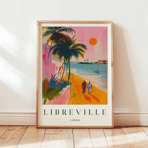 Libreville Poster, Gabon Travel Print, Central Africa Wall Art, Coastal City Decor, Libreville Travel Gift, African Print, Gabon Travel Art
