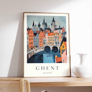 Ghent Poster, Belgium Poster, Ghent City Wall Art, European Travel Print, Ghent Architecture Decor, Ghent Posters and Prints