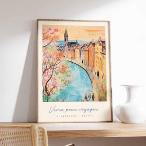Straßburg Poster, Frankreich Reisedruck, Altstadt Kunstdruck, Frankreich Elsass Dekor, Europäische Architektur Wandkunst, Frankreich Reisegeschenk
