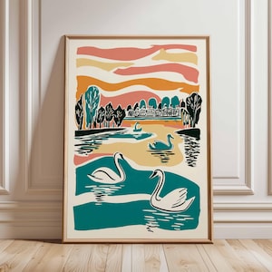 Regents Park Poster, London Travel Poster, Regents Park Wall Art, London Park Print, UK City Poster, British Nature Art, London Decor Print