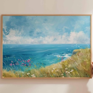 Cornwall Poster, England Travel Print, UK Coastal Wall Art, British Beach Decor, Cornwall Travel Art, Seaside Art Print, UK Travel Poster