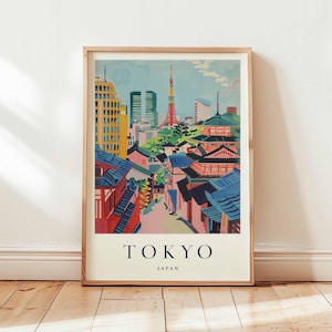 Tokyo Poster, Japan Travel Print, Asia Wall Art, Cityscape Decor, Tokyo Travel Gift, Neon City Print, Asia Travel Poster, Japan Travel Art