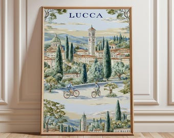 Cykelposter i Lucca | Landskapstryck i Italien | Toskansk väggkonst