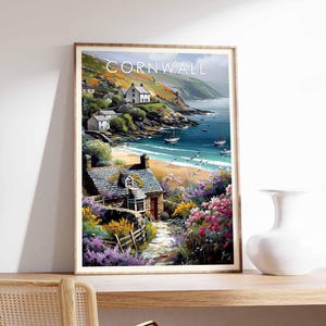 Cornwall Poster, Cornwall Druck, Cornwall Wandkunst, Cornwall UK Reiseplakat, Cornwall Küstendruck, Cornwall Stranddruck, Cornwall Dekor