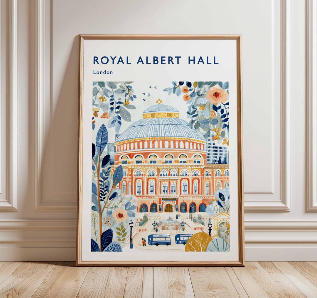 Royal Albert Hall Poster: London Travel Print, British Architecture Art ...