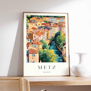 Metz Poster, France Travel Print, Lorraine Wall Art, French City Decor, Metz Cathedral Poster, France Travel Gift, Europe Travel Art