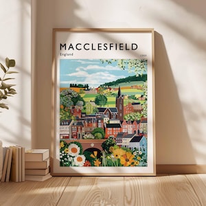 Macclesfield Poster, Macclesfield UK Print, Macclesfield Wall Art, Macclesfield Travel Poster, Macclesfield City Print, Cheshire Poster