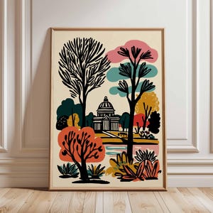 Victoria Park Poster, London Travel Poster, Victoria Park Wall Art, UK Nature Poster, British Landscape Art, London Park Decor